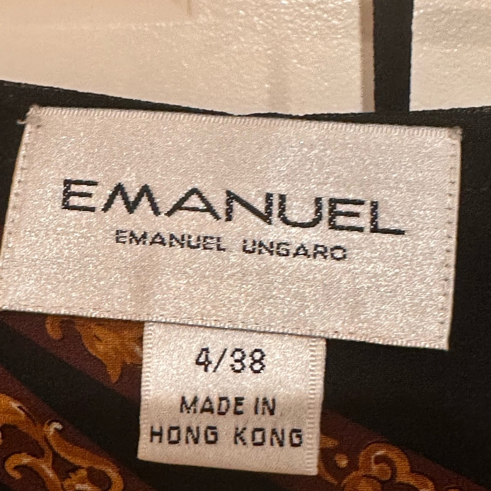 Emanuel Ungaro Black and Gold Wrap Skirt